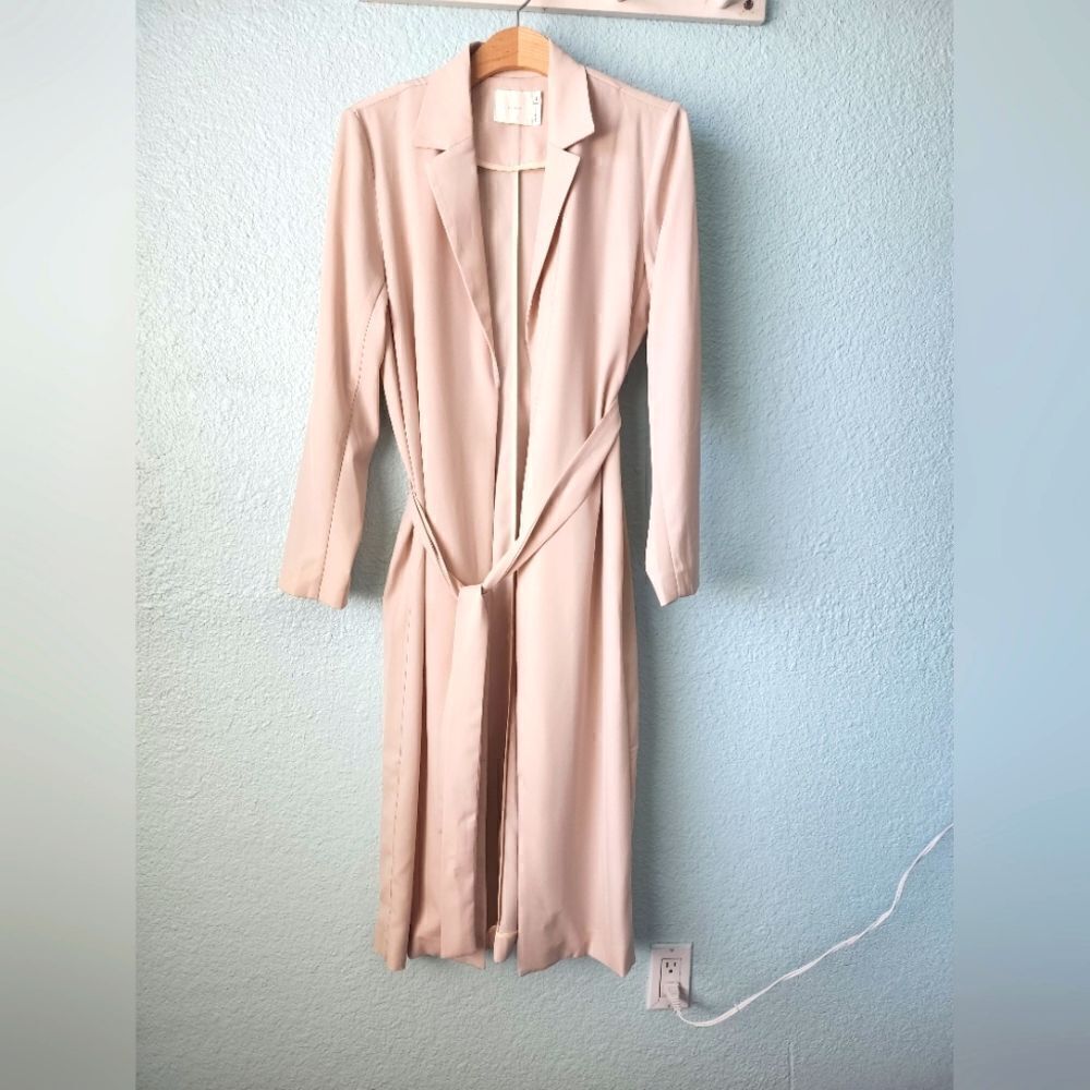 All Row cardigan Duster open front side pockets belted minimalist contemporary